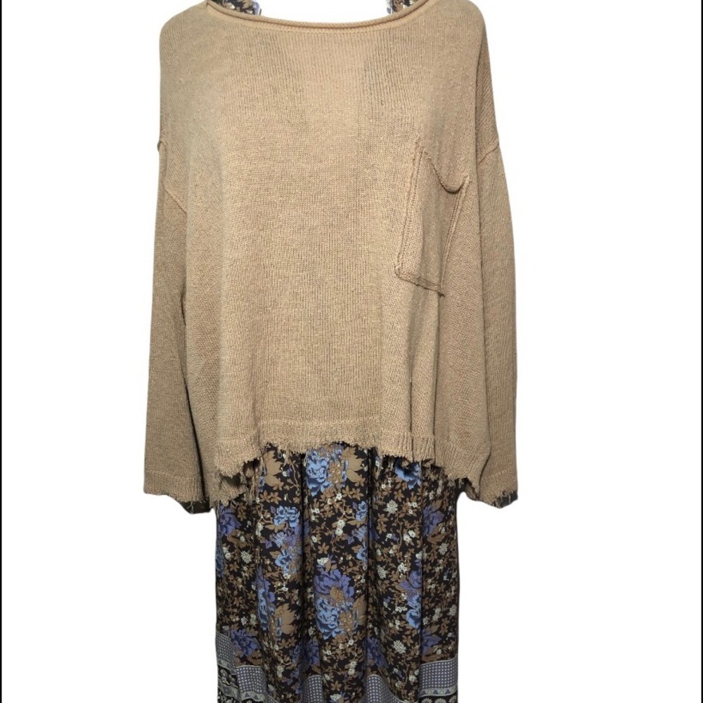 Free People Prism Raw Hem Pocket Slouchy Sweater